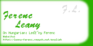 ferenc leany business card